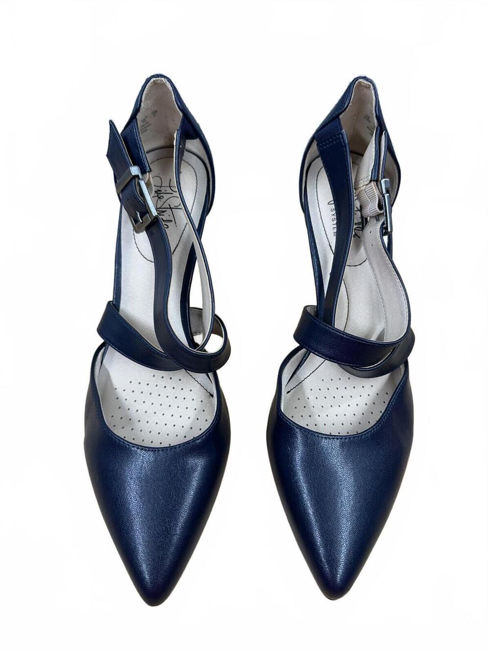 LifeStride Navy Blue Pointed Toe Slingback Heels Y2K Glam - Picture 2 of 8